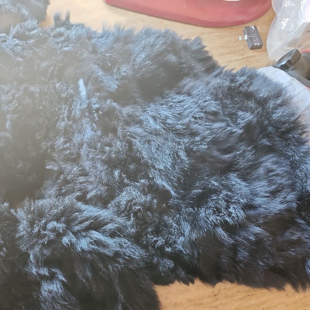 all black 4lbs Pieces  Real Rabbit  Fur and other posdible Pelts for crafts